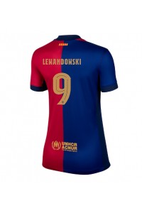 Fotbalové Dres Barcelona Robert Lewandowski #9 Dámské Domácí Oblečení 2024-25 Krátký Rukáv